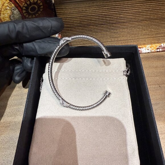 D̲a̲v̲i̲d̲ ̲Y̲u̲r̲m̲a̲n̲ 4mm Double Silver X Bracelets - Picture 2 of 7